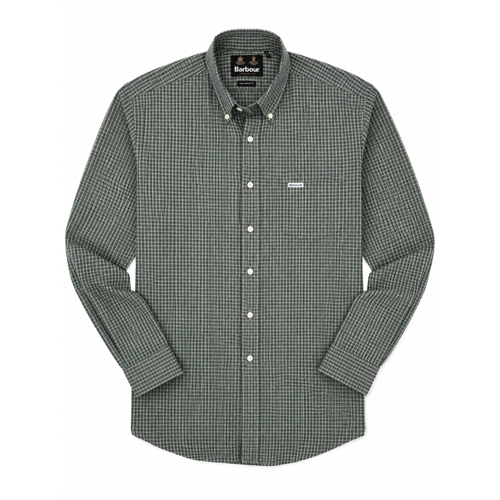 Barbour Mens XL Performance Stretch Plaid Shirt Tailored Fit Long Sleeve